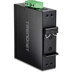 TRENDnet TI-G51SC 5-Port Unmanaged Switch, 4 gigabit ports & 1 Gigabit multi-mode fiber SC ports, 10Gbps switching capacity, DIN-rail/wall mount